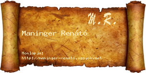 Maninger Renátó névjegykártya